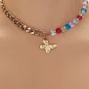 Butterfly Beaded Choker Necklace