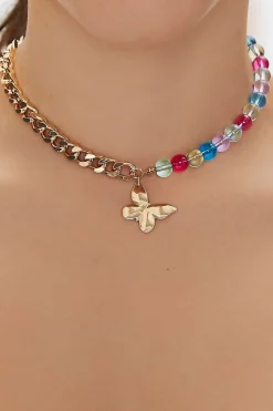 Butterfly Beaded Choker Necklace