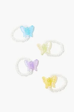 Butterfly Beaded Ring Set