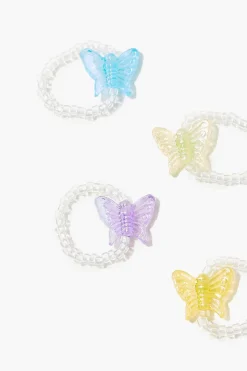 Butterfly Beaded Ring Set