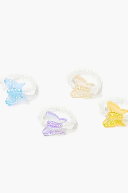 Butterfly Beaded Ring Set