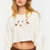Butterfly Graphic Cropped Pullover