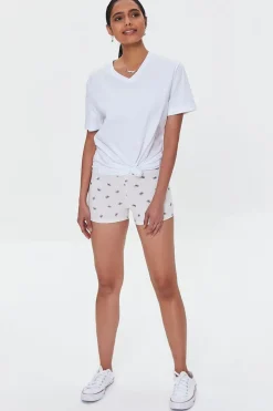 Butterfly Print Biker Shorts