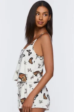 Butterfly Print Cami & Shorts Pajama Set
