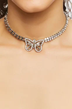 Butterfly Rhinestone Choker Necklace