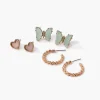 Butterfly Stud & Hoop Earring Set