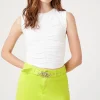 Butterfly-Belted Twill Mini Skirt