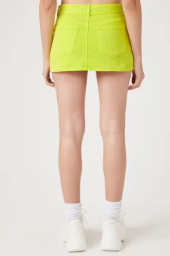 Butterfly-Belted Twill Mini Skirt