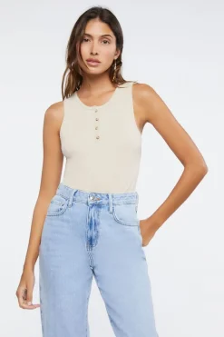 Buttoned Tank Bodysuit