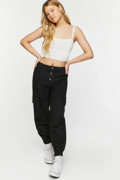 Button-Front Cargo Joggers