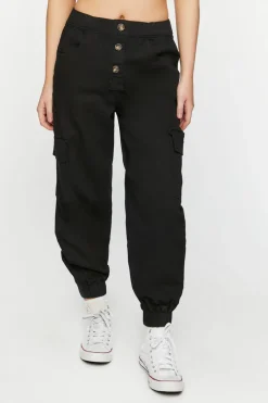 Button-Front Cargo Joggers