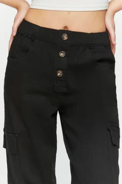 Button-Front Cargo Joggers