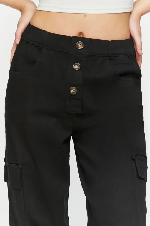 Button-Front Cargo Joggers