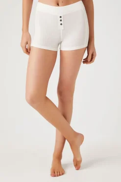 Button-Front Pajama Shorts