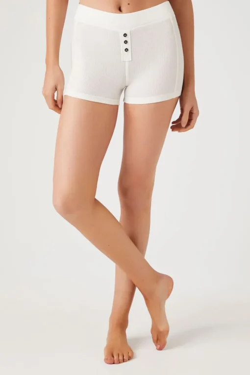 Button-Front Pajama Shorts