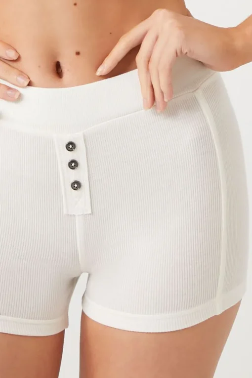 Button-Front Pajama Shorts