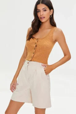 Button-Front Tank Top