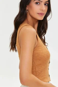 Button-Front Tank Top