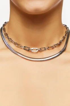 Cable & Snake Chain Necklace Set