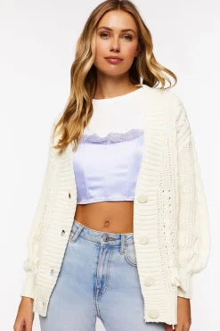 Cable Knit Cardigan Sweater