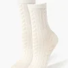 Cable Knit Crew Socks