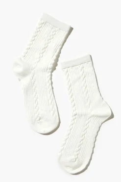 Cable Knit Crew Socks