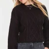 Cable Knit Drop-Sleeve Sweater
