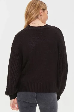 Cable Knit Drop-Sleeve Sweater
