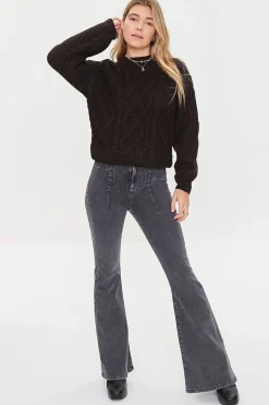 Cable Knit Drop-Sleeve Sweater