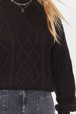 Cable Knit Drop-Sleeve Sweater