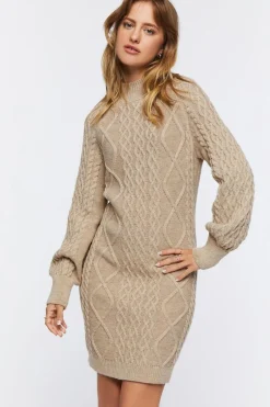 Cable Knit Mini Sweater Dress