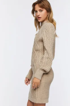 Cable Knit Mini Sweater Dress