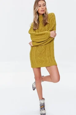 Cable Knit Sweater Mini Dress