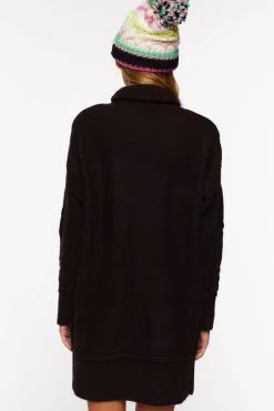 Cable Knit Turtleneck Mini Dress