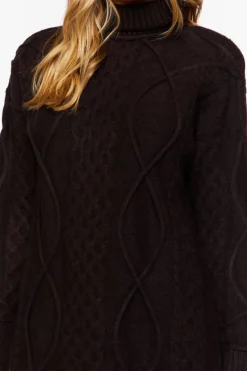 Cable Knit Turtleneck Mini Dress