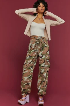 Camo Dual High-Rise Cargo Pants
