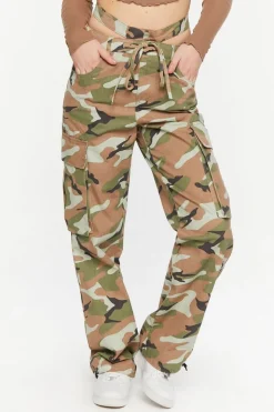 Camo Dual High-Rise Cargo Pants