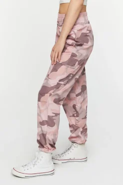Camo Print Smocked Joggers