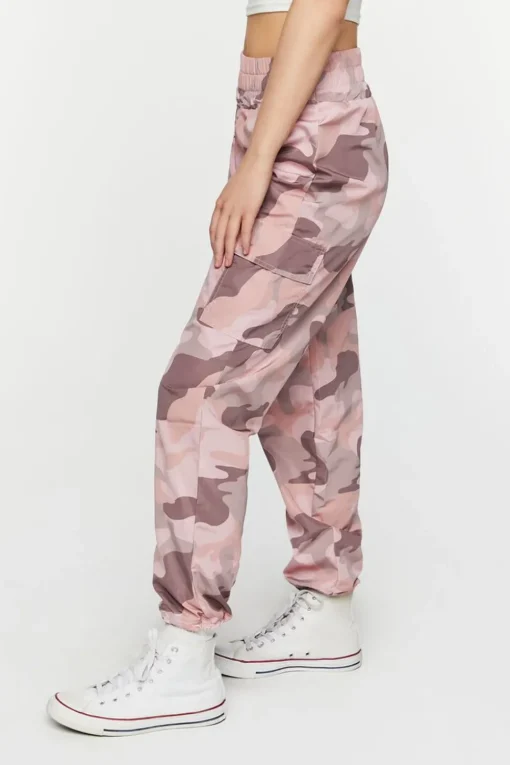 Camo Print Smocked Joggers