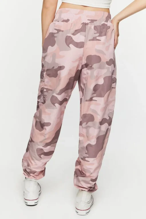 Camo Print Smocked Joggers