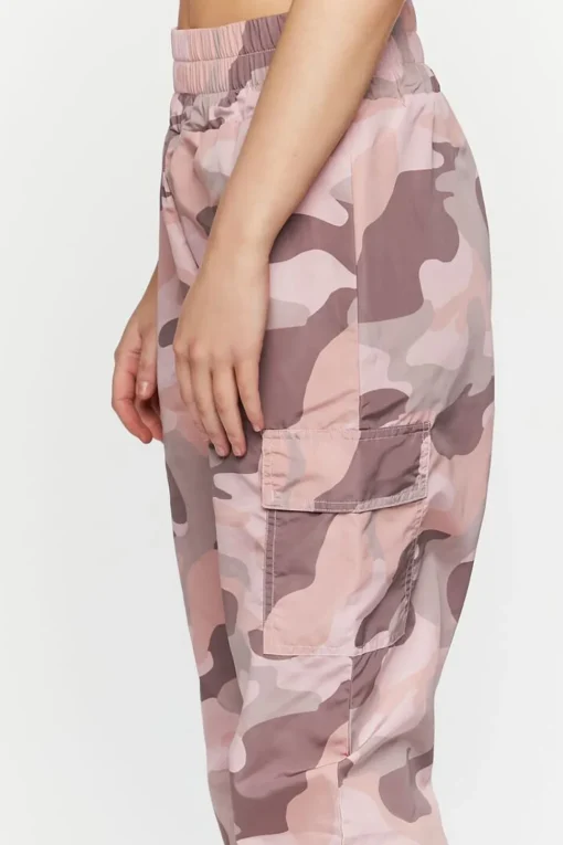 Camo Print Smocked Joggers