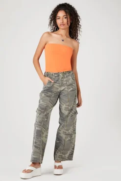 Camo Wide-Leg Cargo Pants