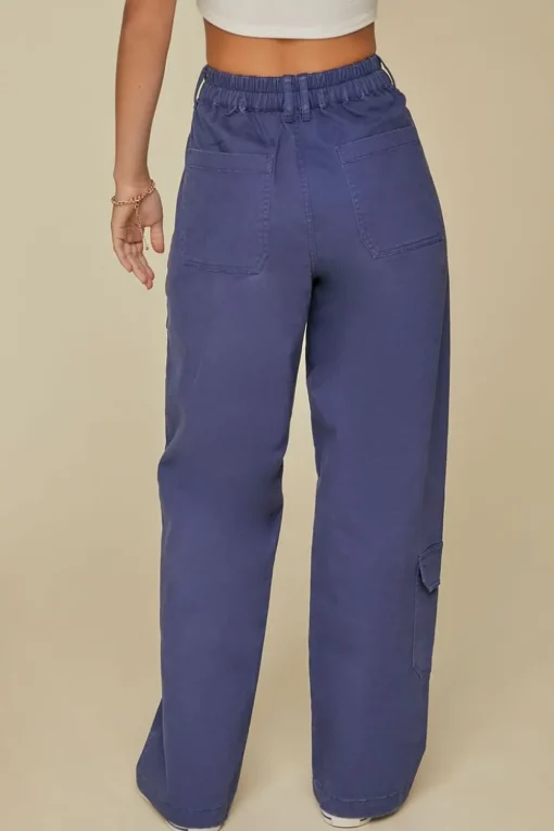 Canvas Wide-Leg Cargo Pants