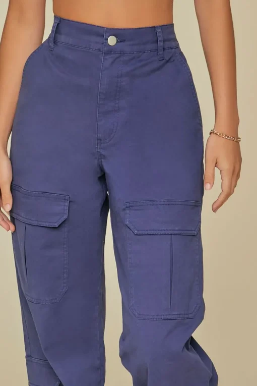 Canvas Wide-Leg Cargo Pants