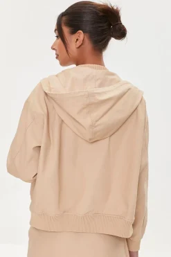Canvas Zip-Up Drawstring Hoodie