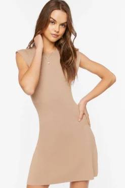 Cap-Sleeve Mini Sweater Dress