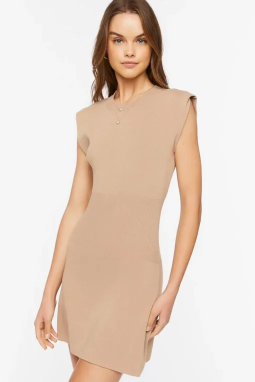 Cap-Sleeve Mini Sweater Dress