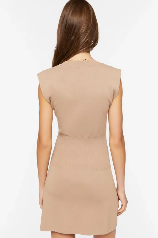 Cap-Sleeve Mini Sweater Dress