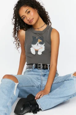 Cat Graphic Tank Top