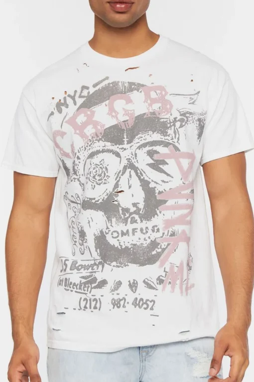 Cbgb & Omfug Distressed Graphic Tee